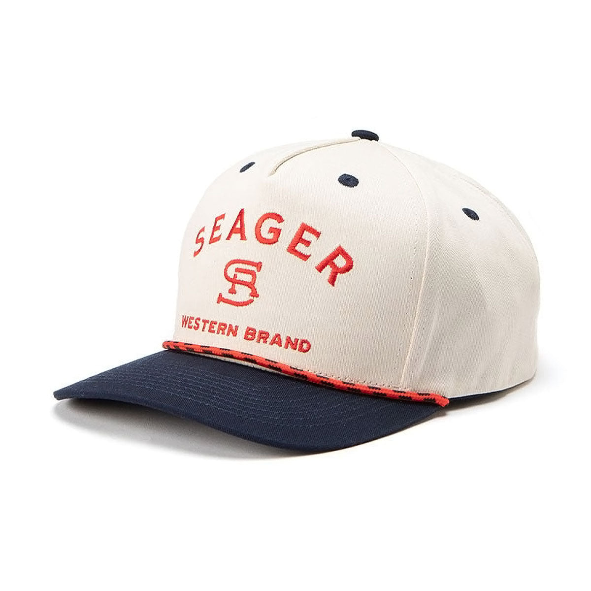 Seager Branded Snapback Hat - Cream/Navy image 1