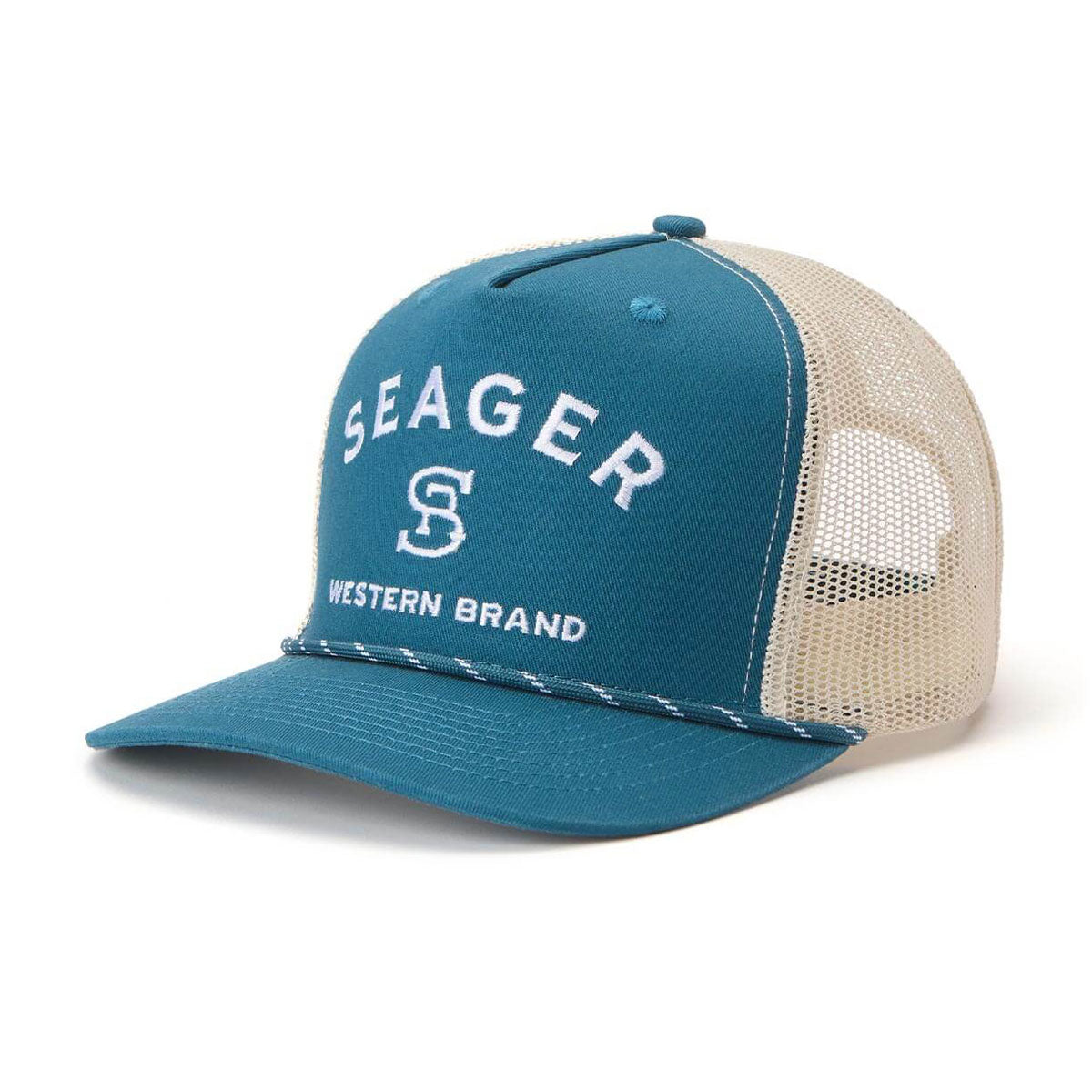 Seager Branded Trucker Snapback Hat - Blue image 1