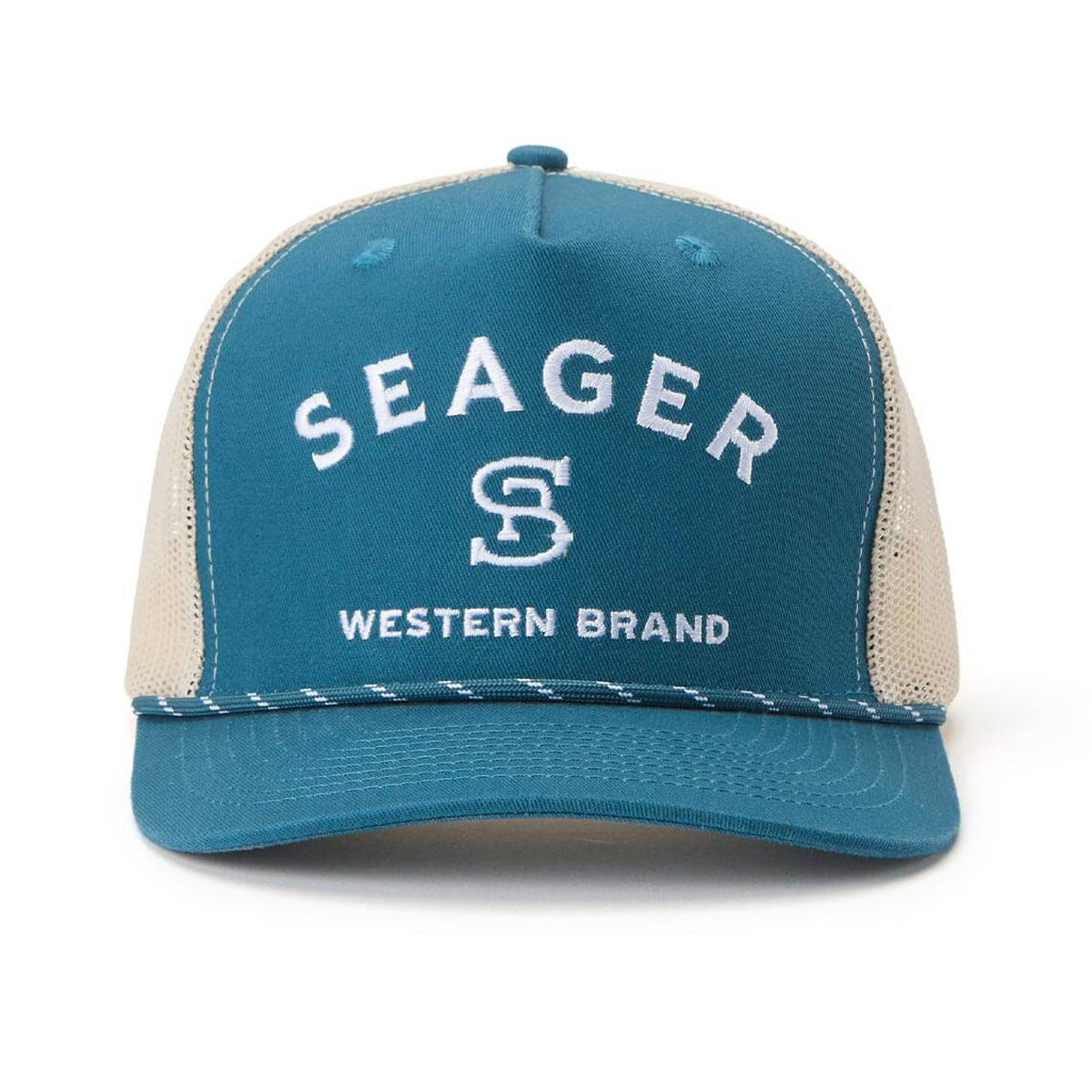 Seager Branded Trucker Snapback Hat - Blue image 3