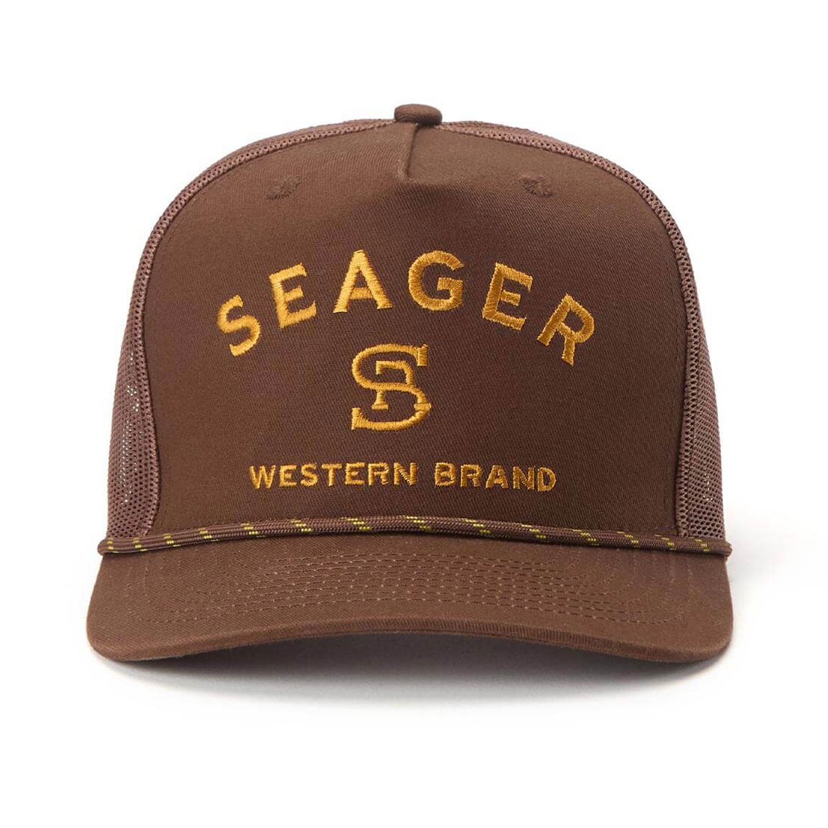 Seager Branded Trucker Snapback Hat - Brown image 3