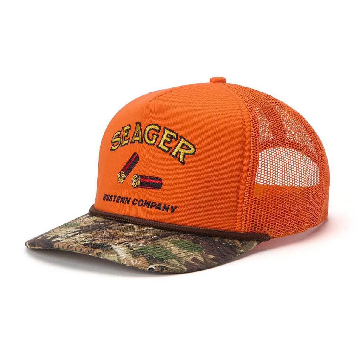 Seager Gone Huntin' Snapback Hat - Orange/Camo image 1