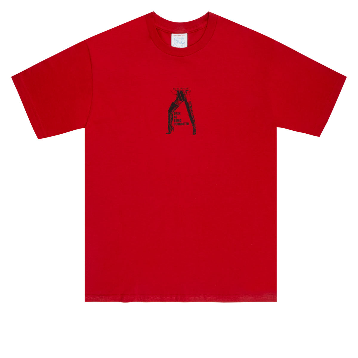 Sci-Fi Fantasy Open To Being Corrected T-Shirt - Red image 1