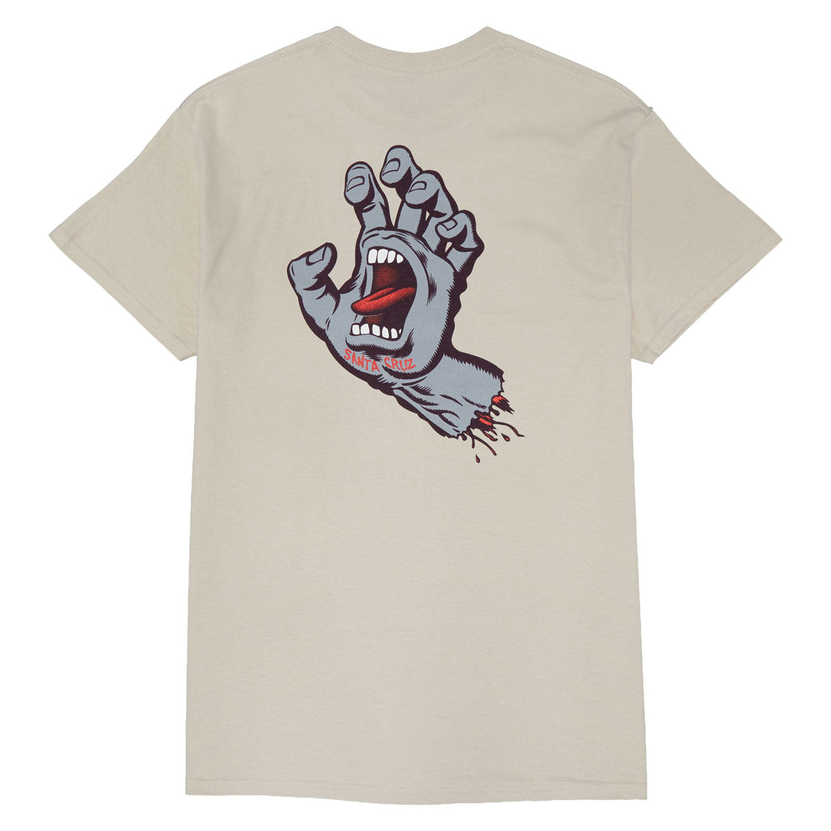 Santa Cruz Screaming Hand T-Shirt - Sand/Maroon/Grey image 1