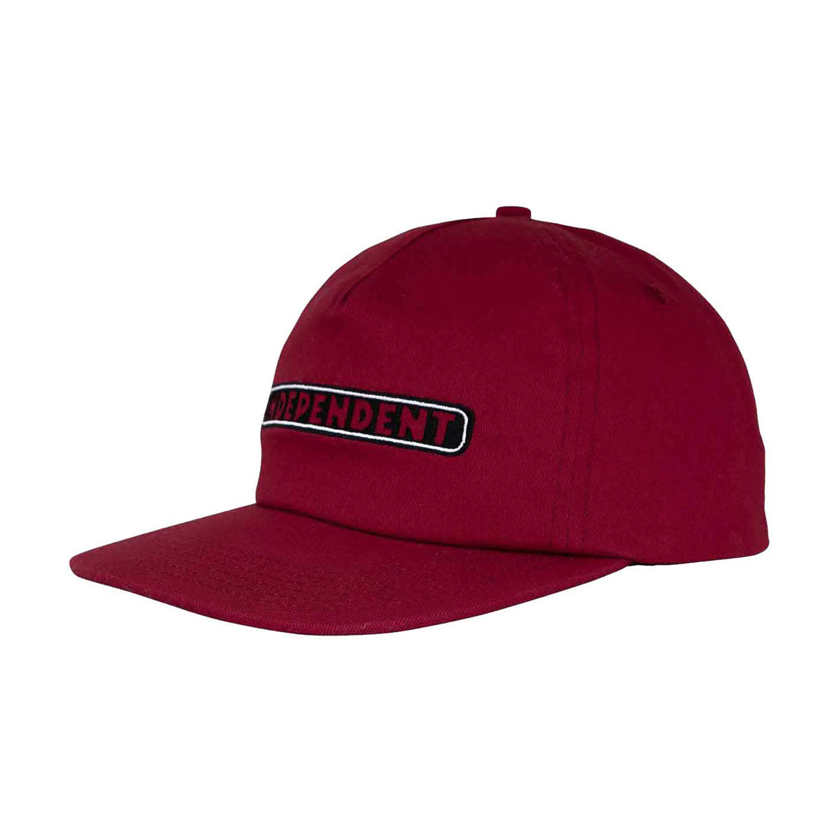 Independent Bar Logo Snapback Hat - Burgundy image 1