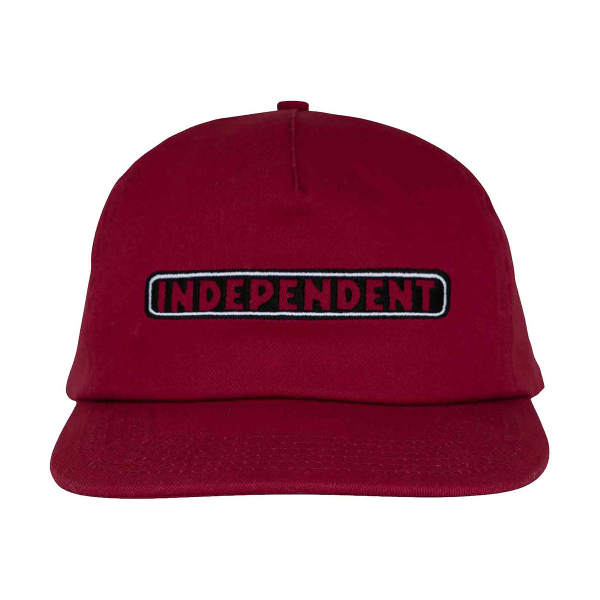 Independent Bar Logo Snapback Hat - Burgundy image 3