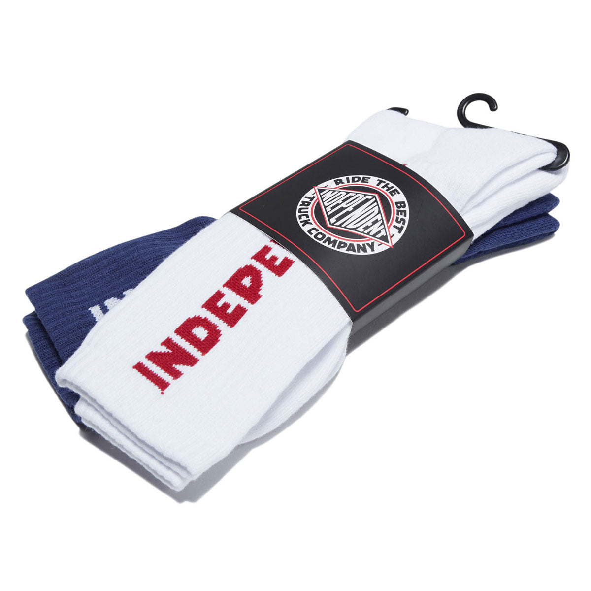 Independent Baseline Crew 2 Pack Of Socks - White/Navy image 2