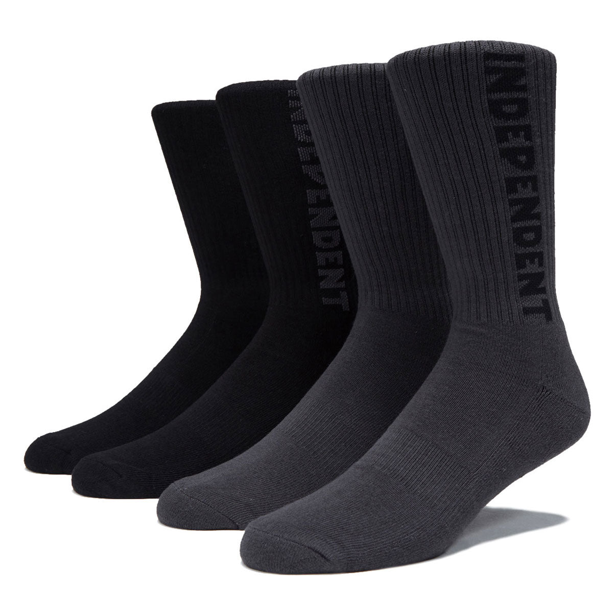 Independent Baseline Crew 2 Pack Of Socks - Black/Charcoal image 1