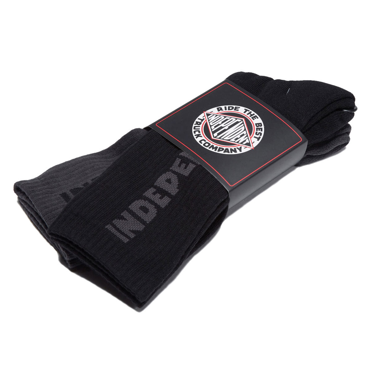 Independent Baseline Crew 2 Pack Of Socks - Black/Charcoal image 2