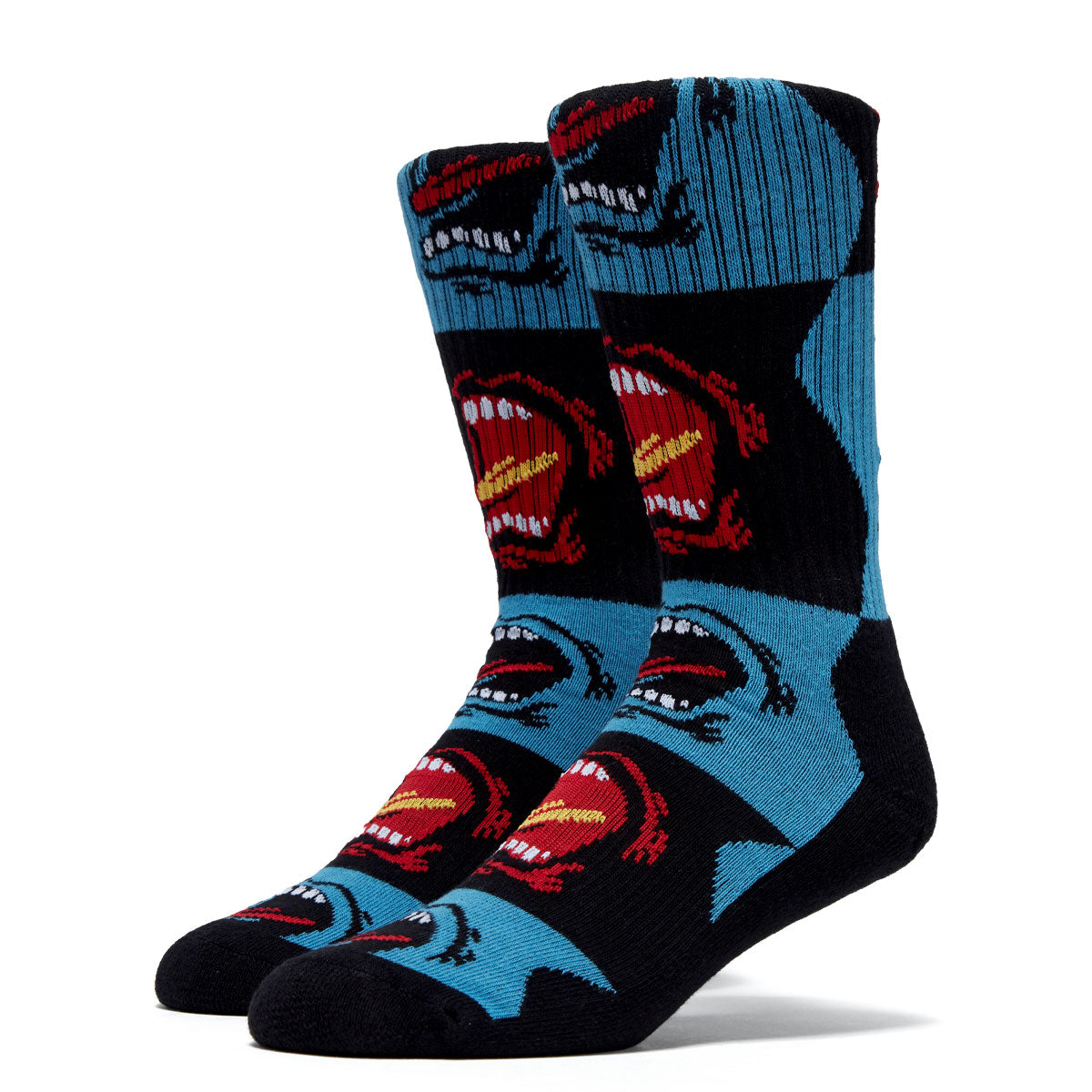 Santa Cruz Allover Screaming Strip Crew Socks - Screaming Check image 1