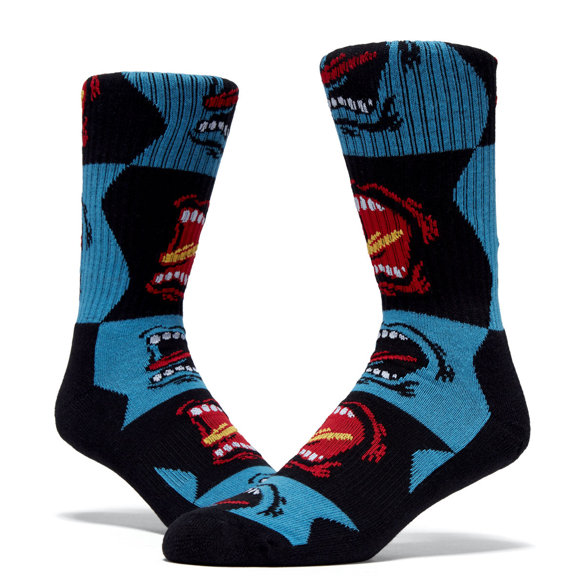 Santa Cruz Allover Screaming Strip Crew Socks - Screaming Check image 2