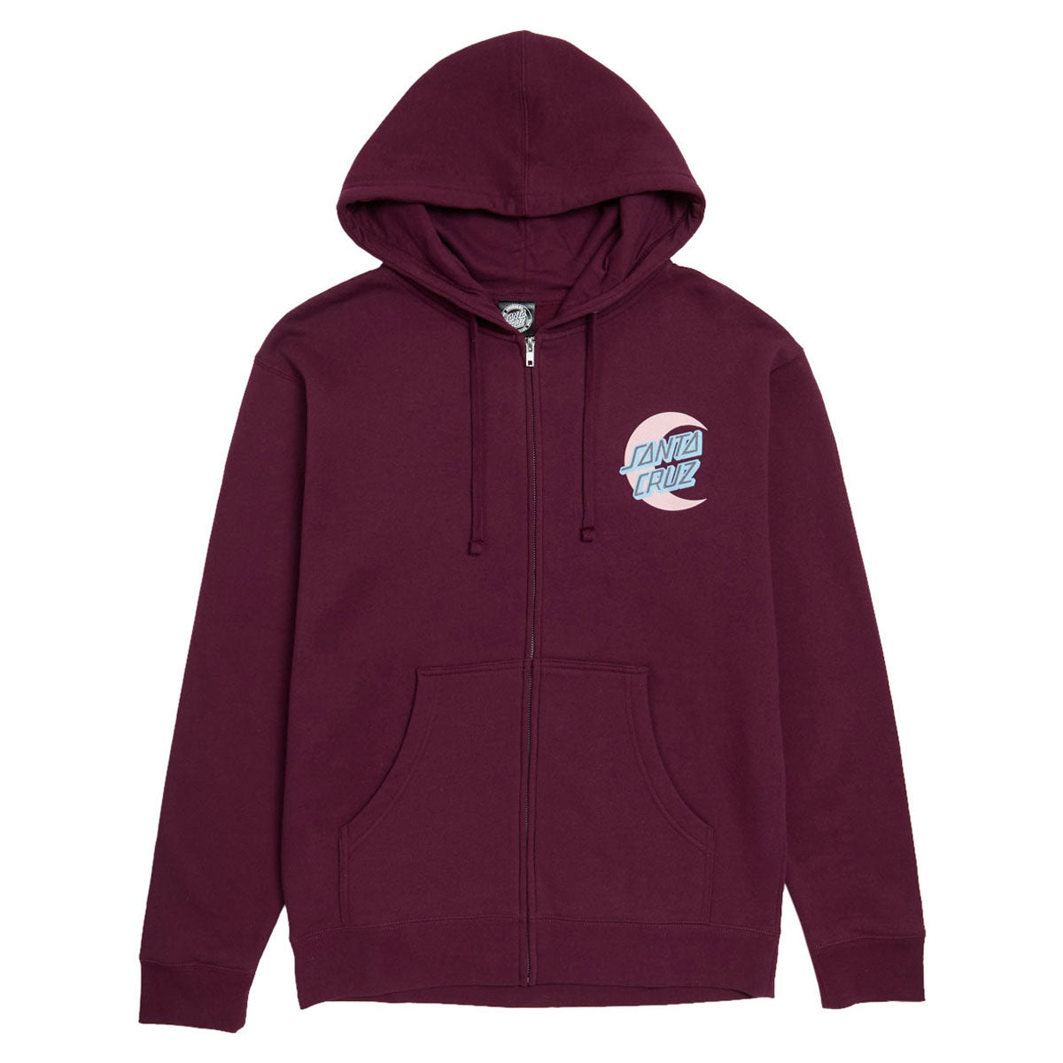 Santa Cruz Womens Moon Dot Relaxed Zip Up Hoodie - Maroon image 1