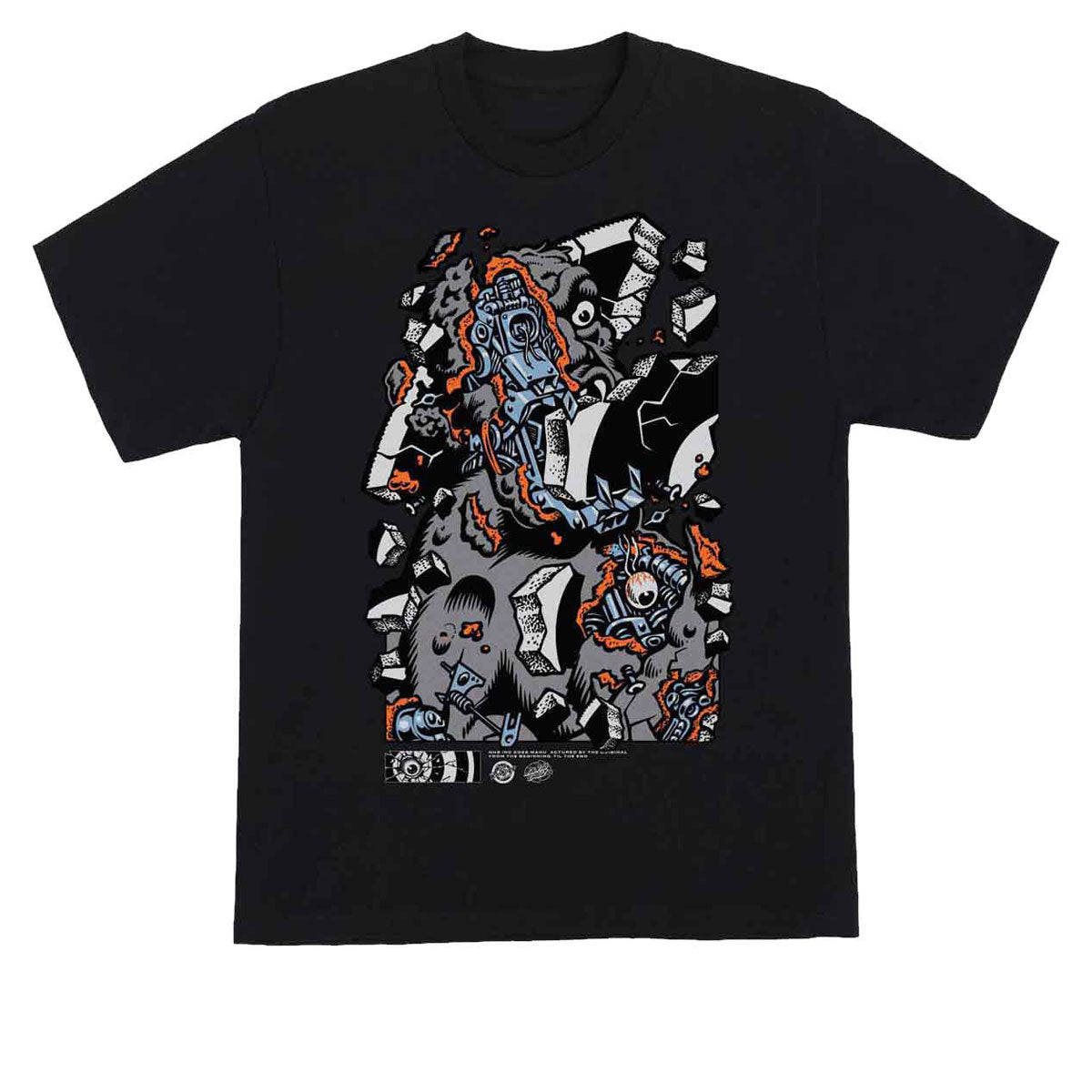 Santa Cruz Roskopp Macro Front T-Shirt - Black image 1
