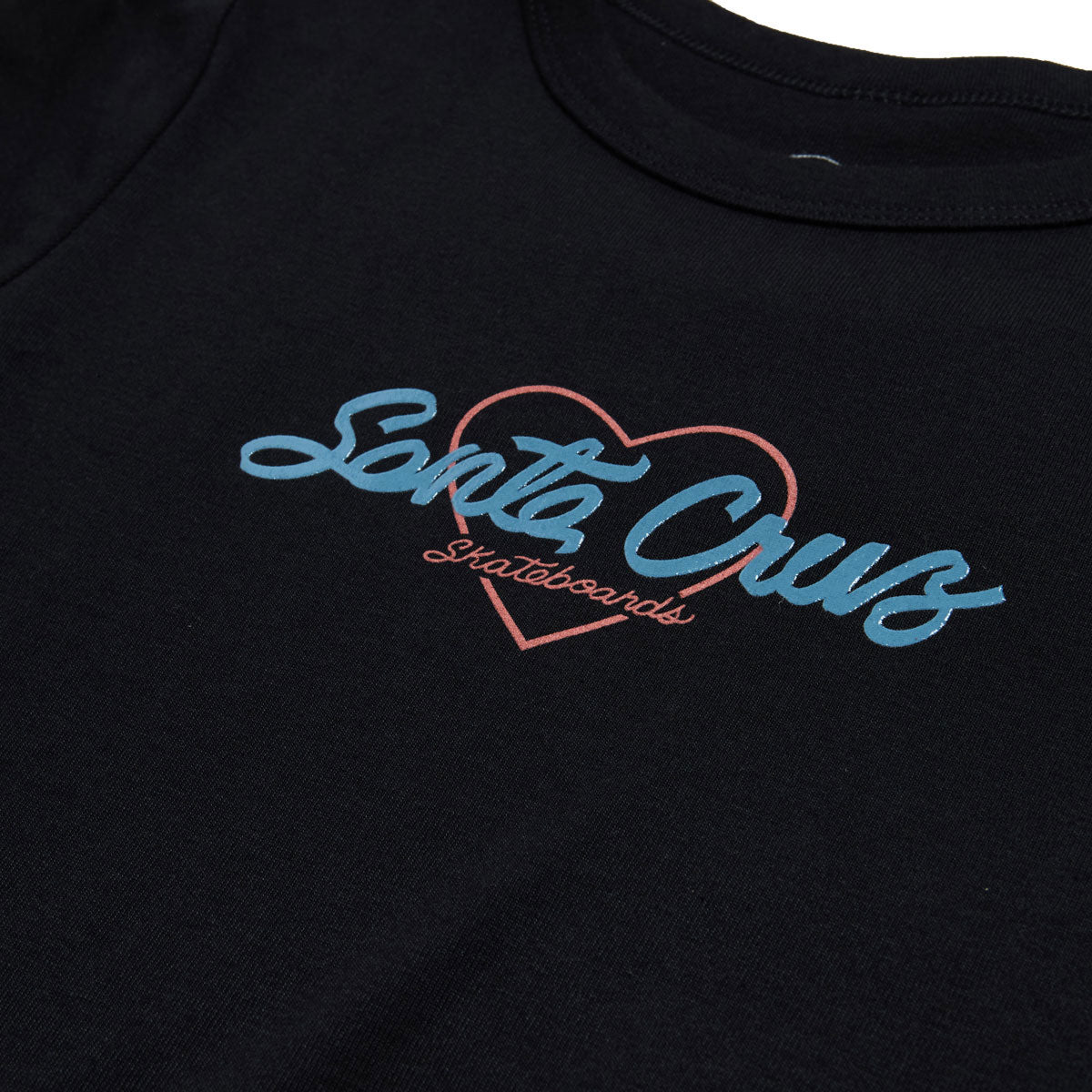 Santa Cruz Womens Love Script Center Cropped T-Shirt - Black image 2