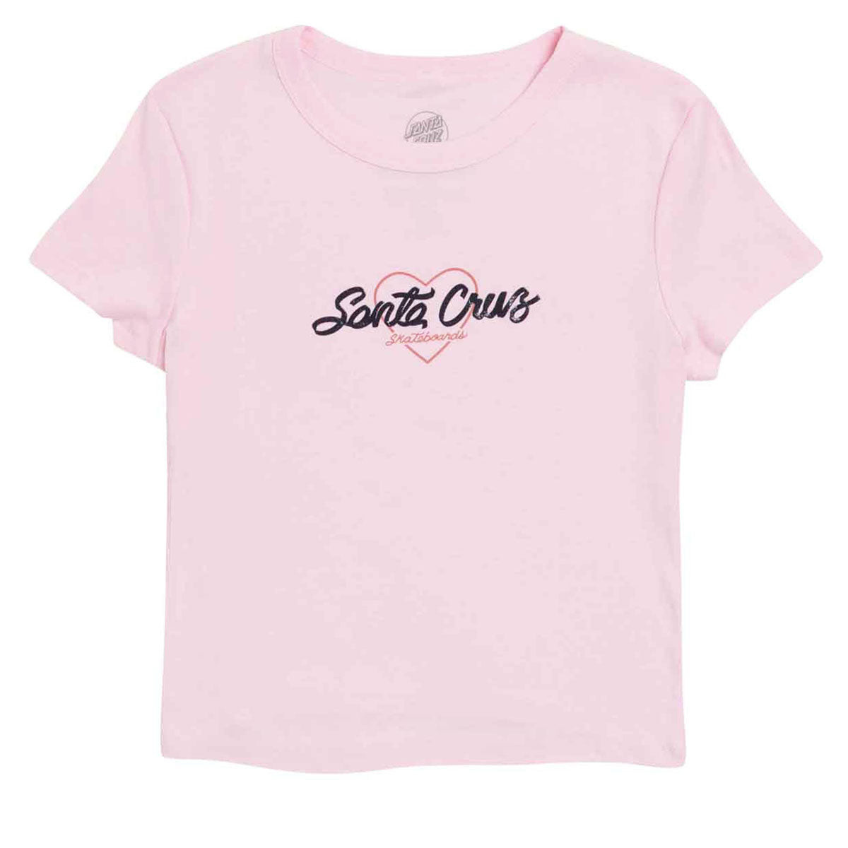 Santa Cruz Womens Love Script Center Cropped T-Shirt - Solid Pink Blend image 1