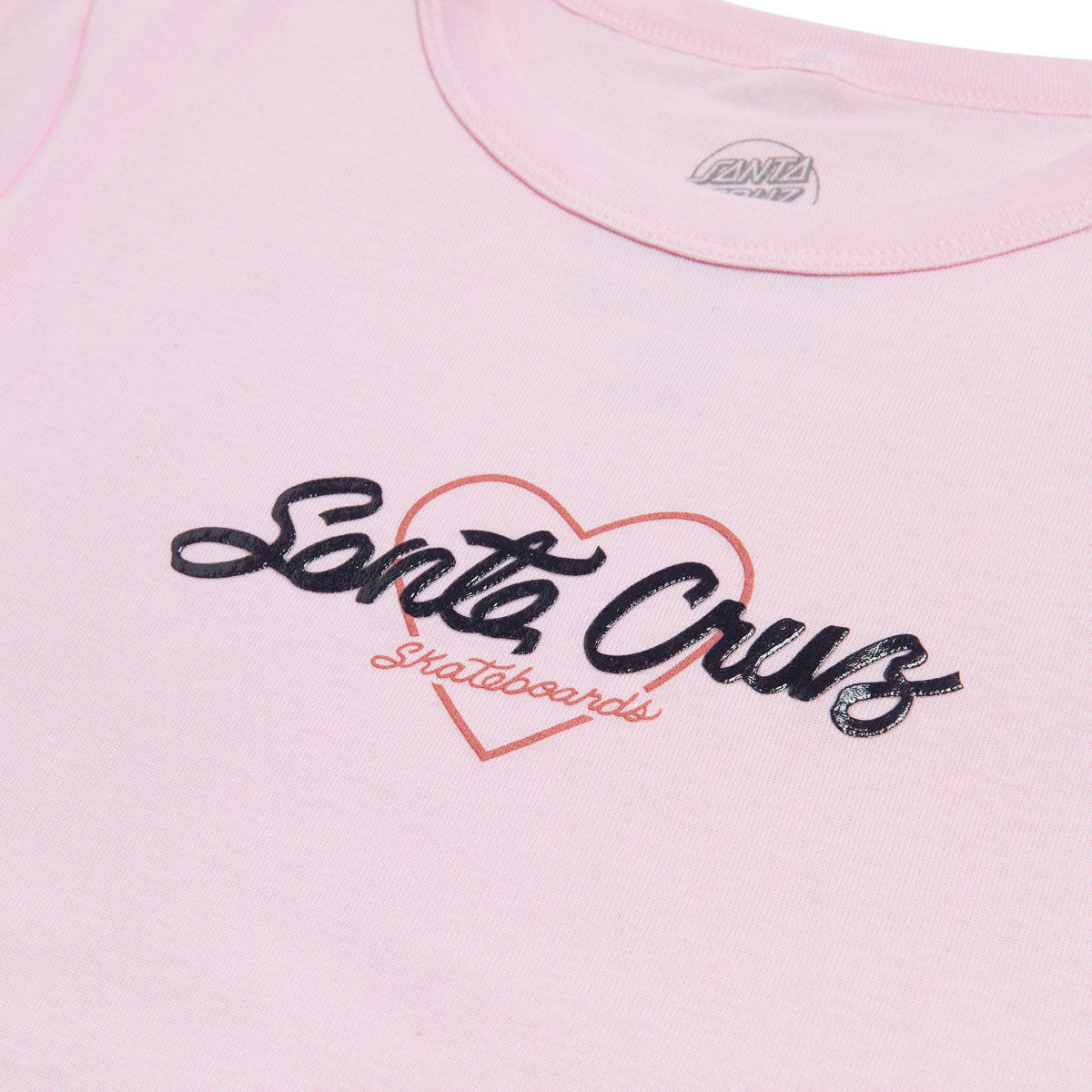 Santa Cruz Womens Love Script Center Cropped T-Shirt - Solid Pink Blend image 2