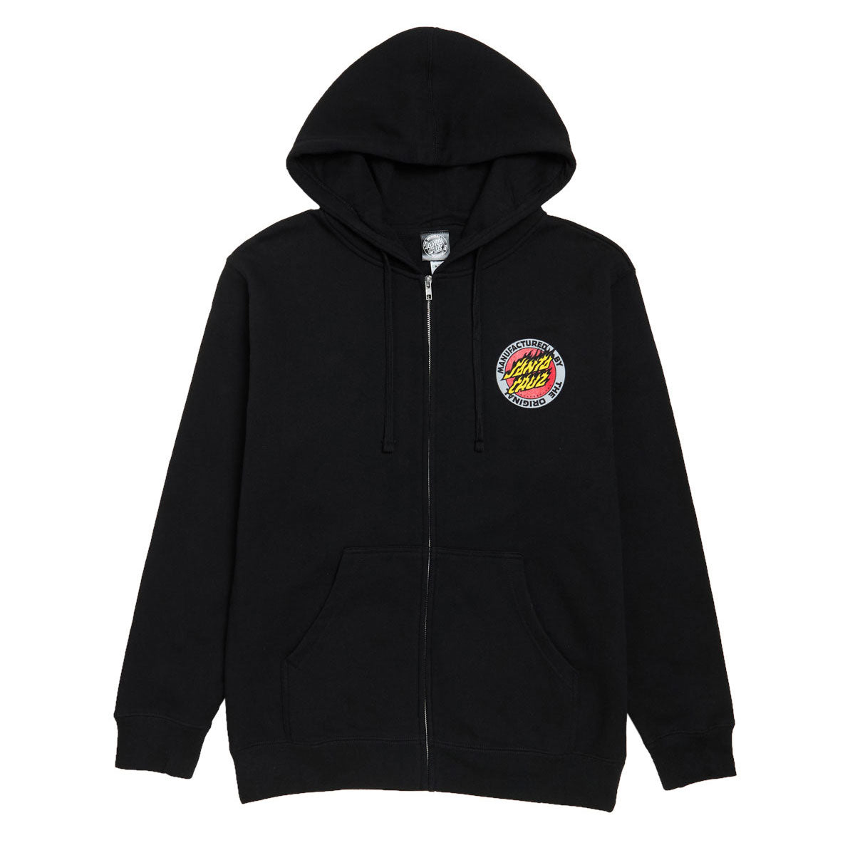 Santa Cruz Flamed MFG Dot Zip Up Hoodie - Black image 1