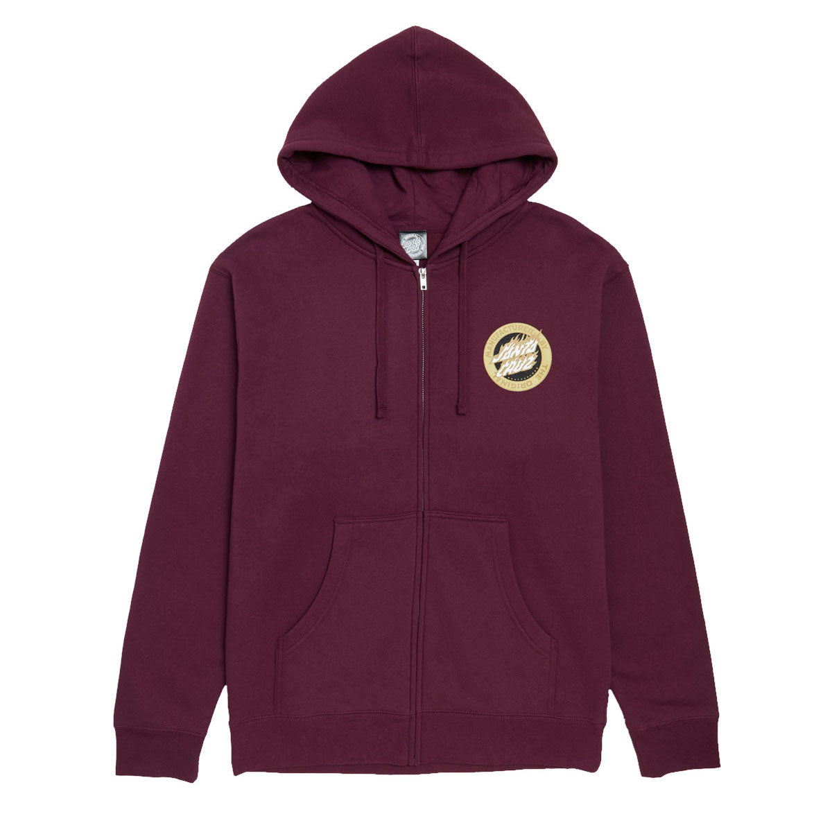 Santa Cruz Flamed MFG Dot Zip Up Hoodie - Maroon image 1