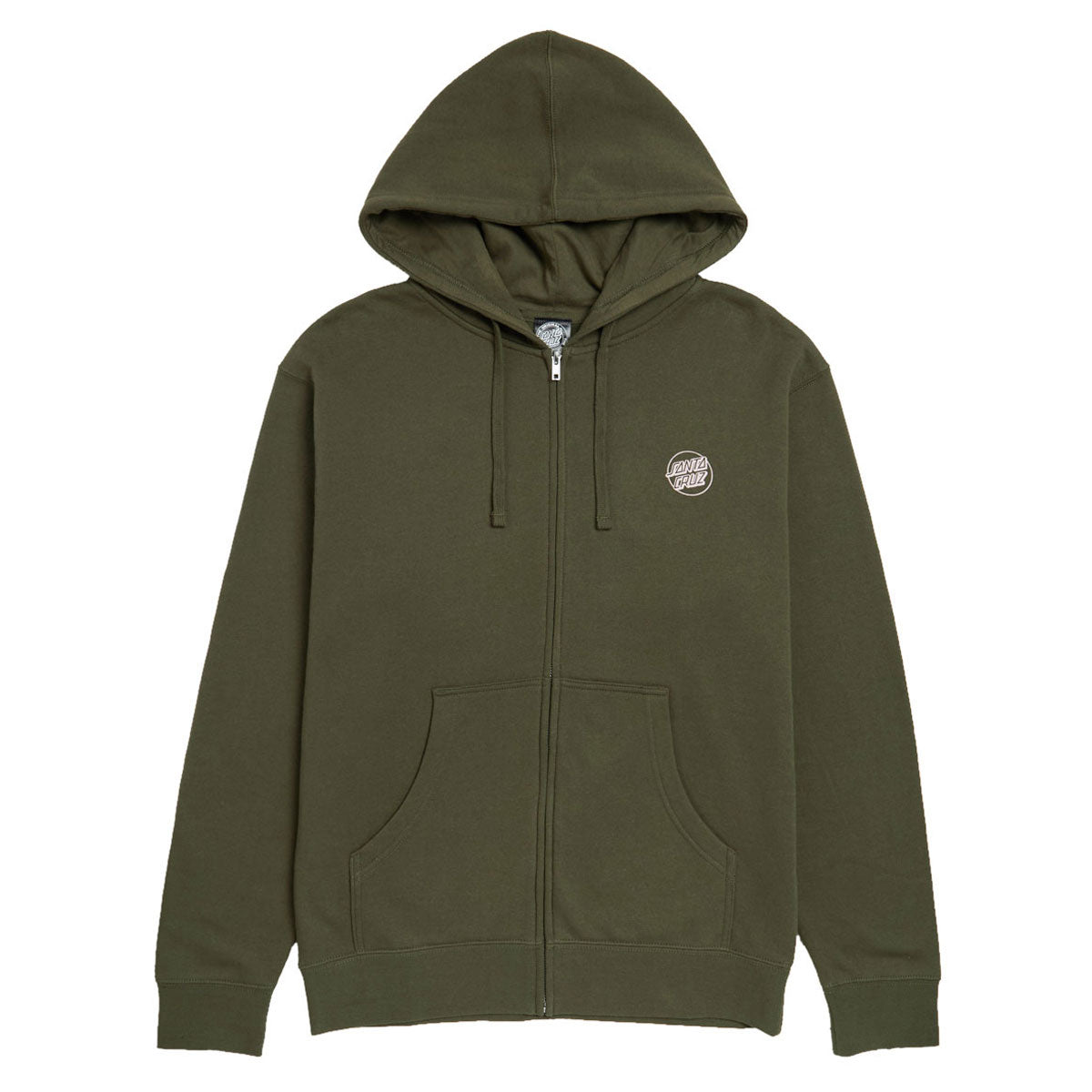 Santa Cruz Womens Tone Stamped Dot Zip Up Hoodie - Army image 1