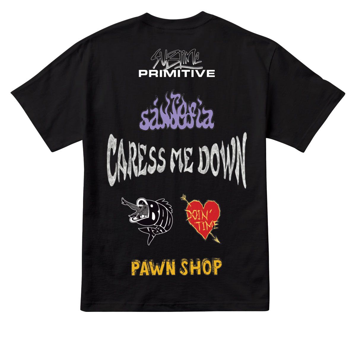 Primitive x Sublime Down Here T-Shirt - Black image 2