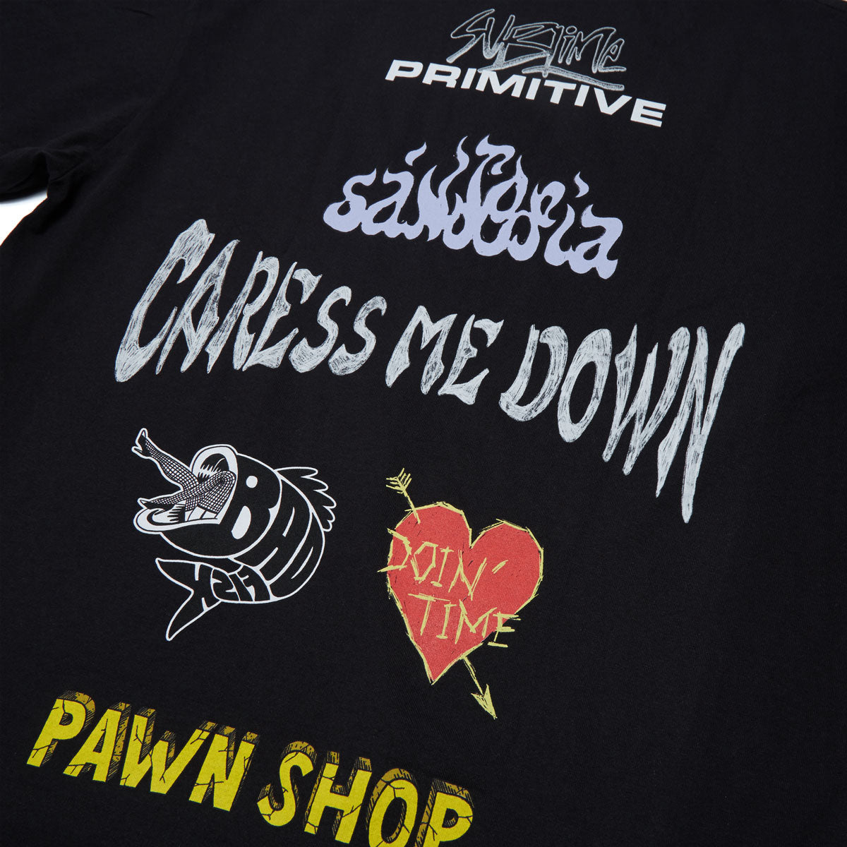 Primitive x Sublime Down Here T-Shirt - Black image 4