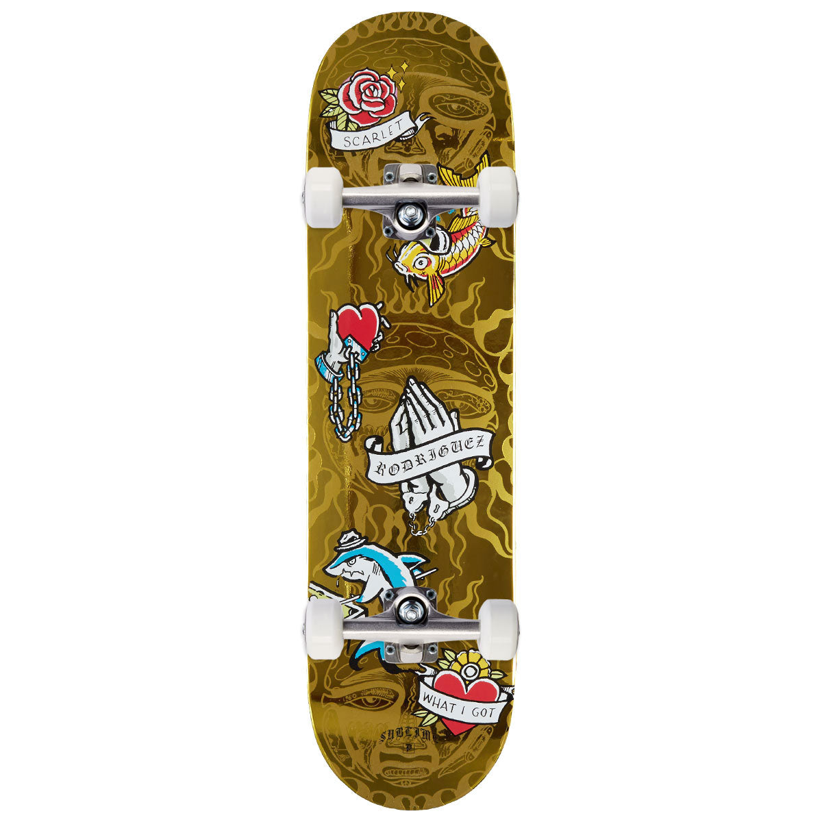 Primitive x Sublime Badfish Rodriguez Skateboard Complete - Gold - 8.125