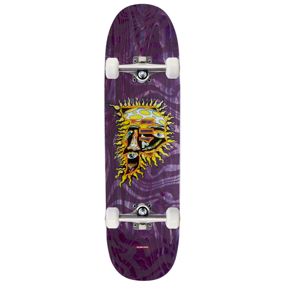 Primitive x Sublime Dirty P Sun Team Skateboard Complete - Purple - 8.625