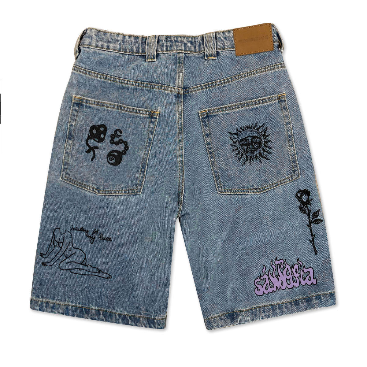 Primitive x Sublime Boardwalk Denim Shorts - Light Blue image 2