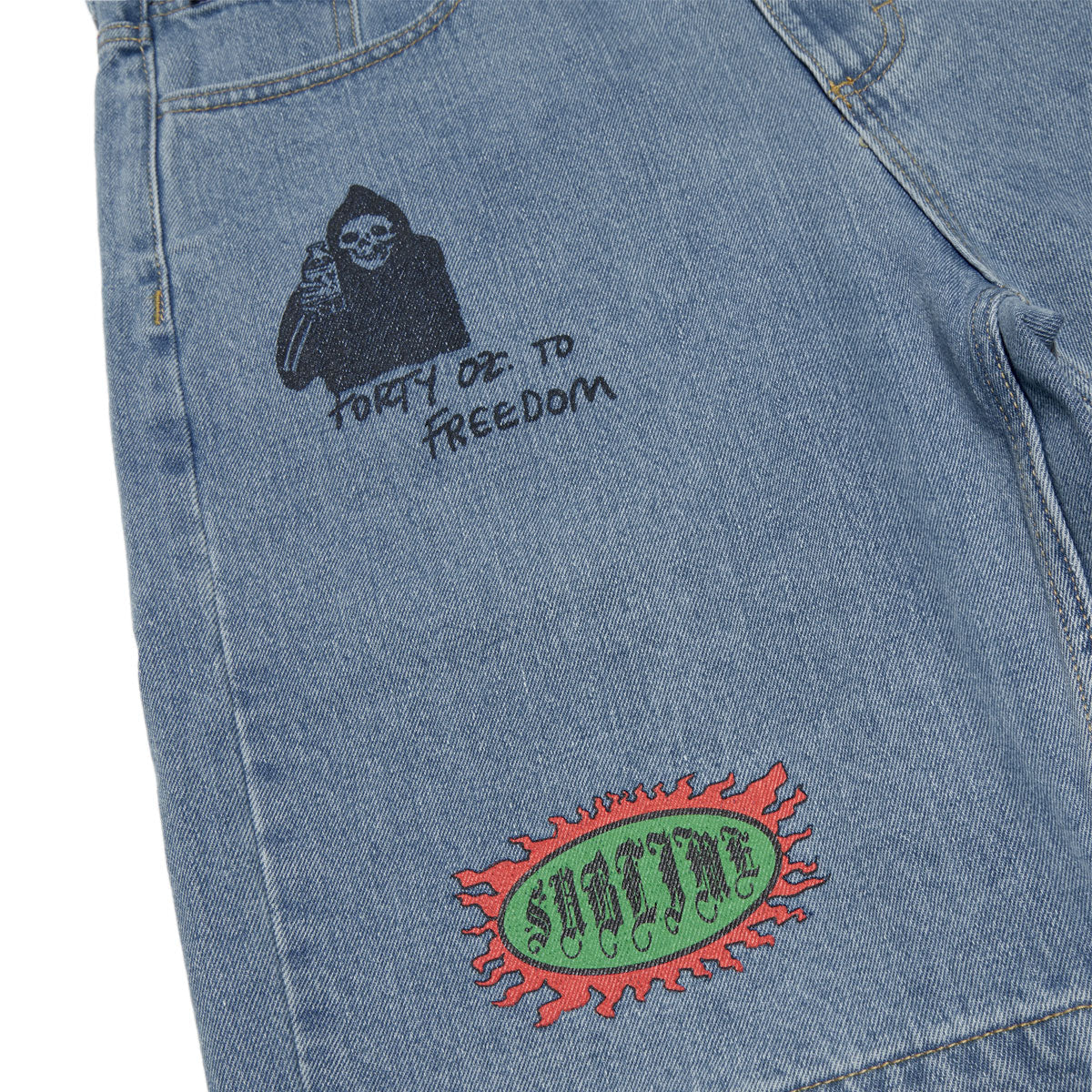 Primitive x Sublime Boardwalk Denim Shorts - Light Blue image 3