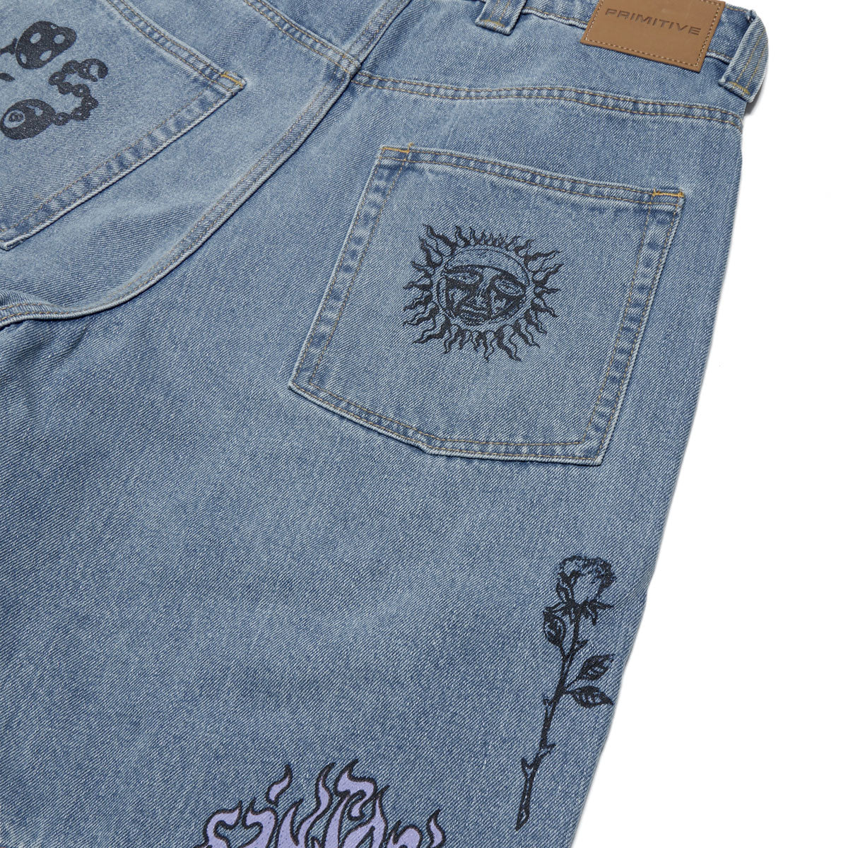 Primitive x Sublime Boardwalk Denim Shorts - Light Blue image 5
