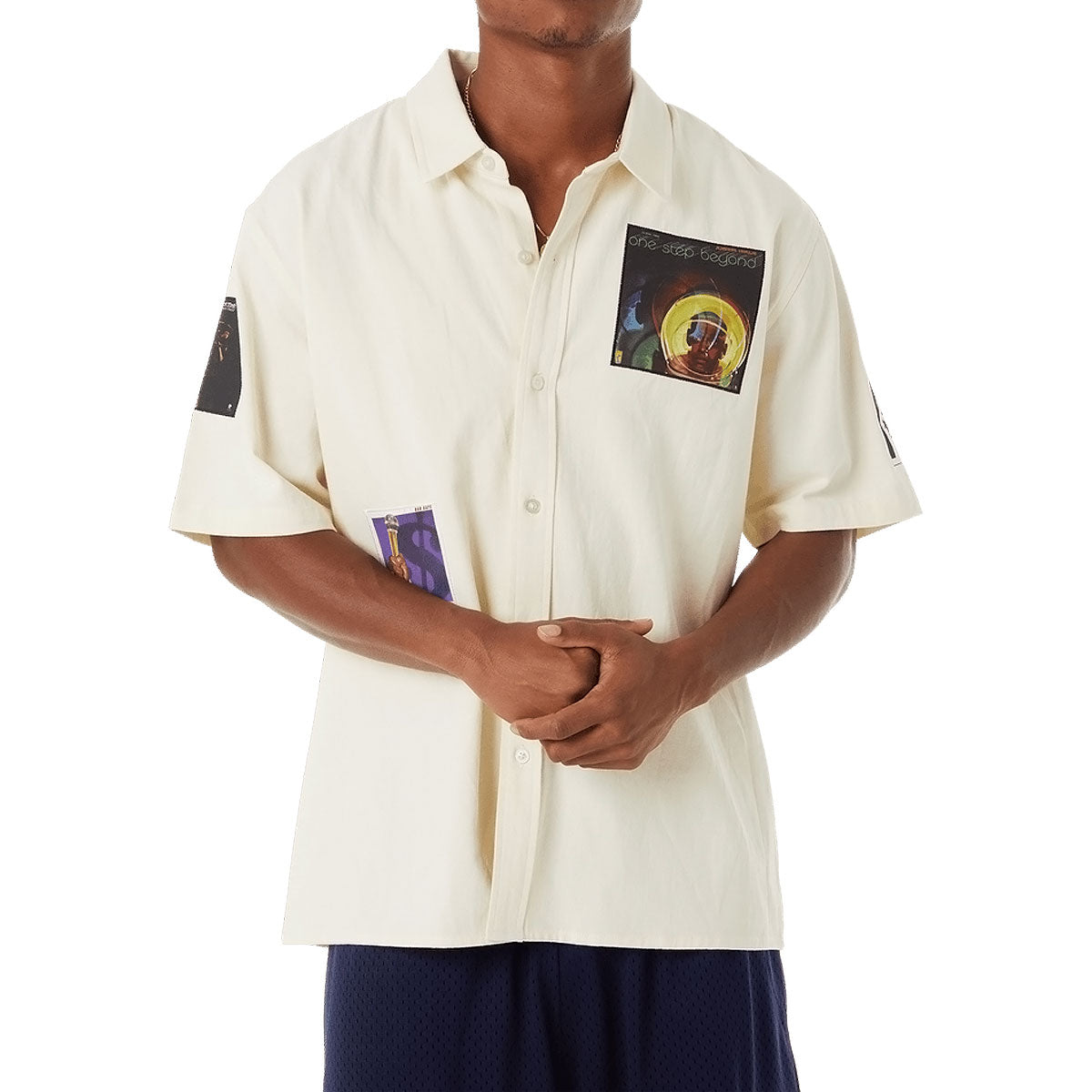 HUF Stax Patches Button Up Shirt - Natural image 1