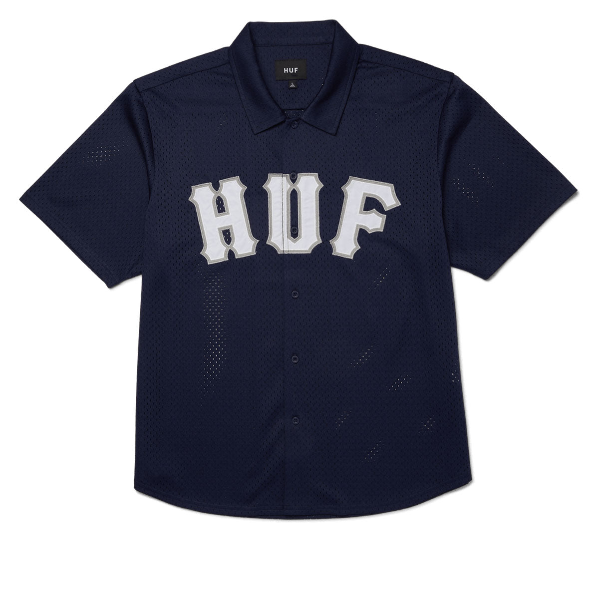 HUF Arch Mesh Button Up Shirt - Navy image 2