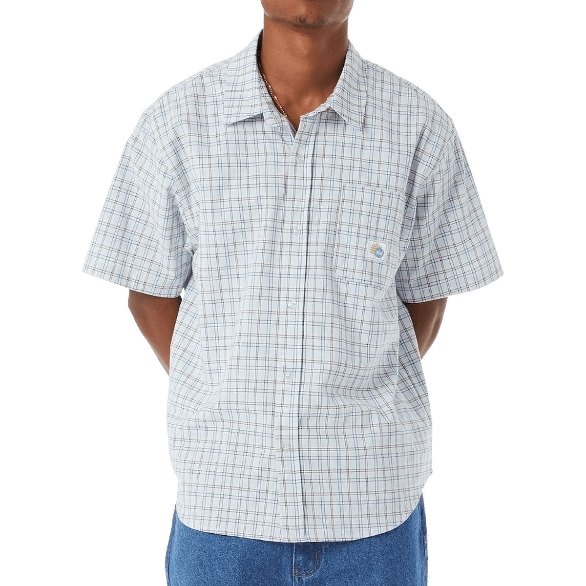 HUF Total Eclipse Plaid Shirt - Light Blue image 1