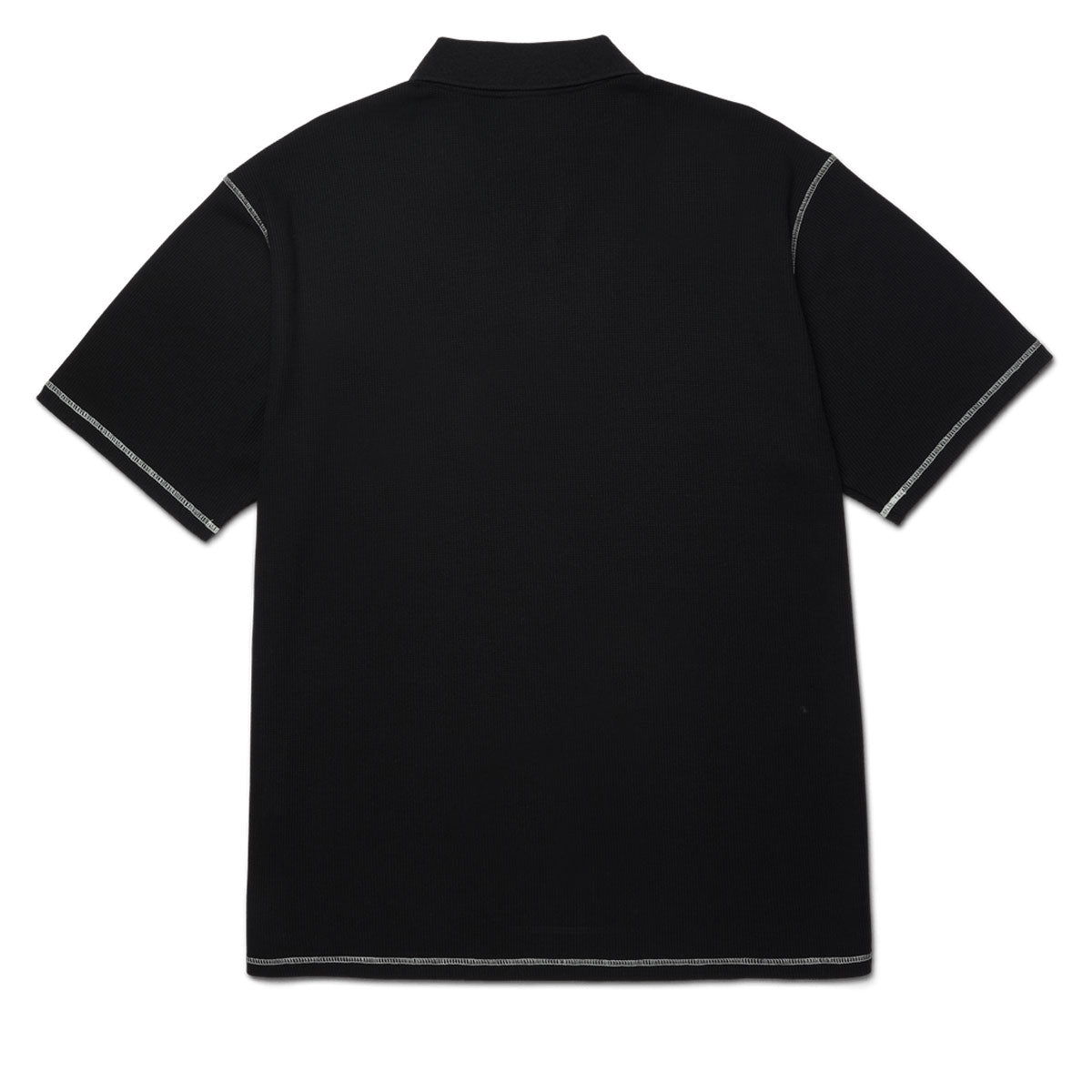 HUF Waffle Knit Contrast Polo Shirt - Black image 4