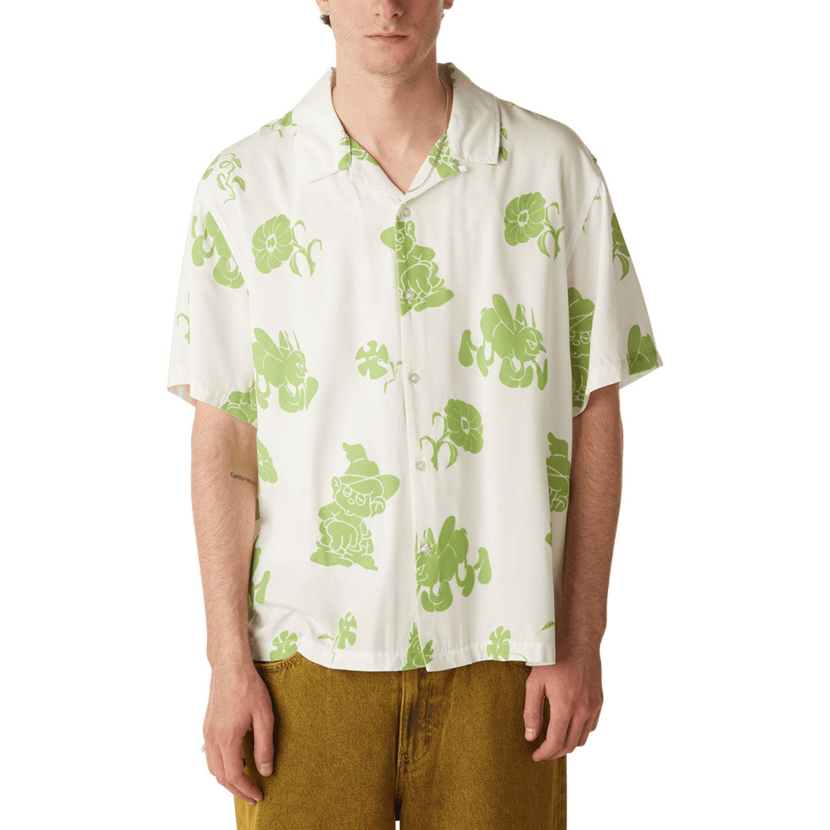 HUF Trip Flocked Resort Shirt - White image 1