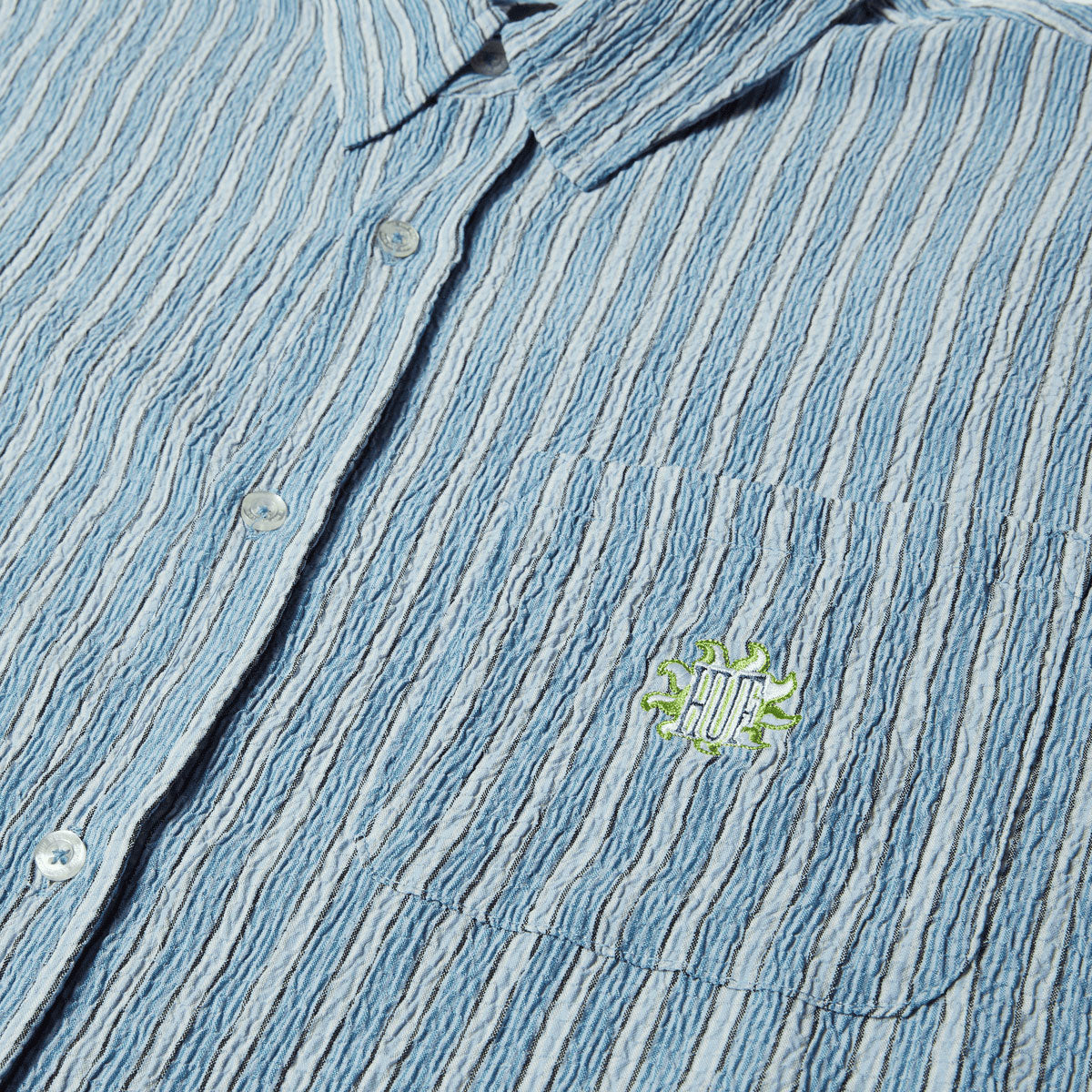 HUF Apollo Striped Shirt - Pool Blue image 3