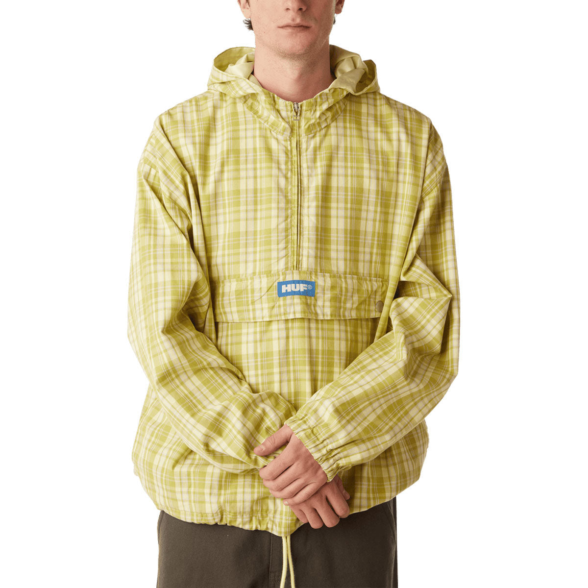 HUF Rivington Plaid Anorak Jacket - Tarragon image 1