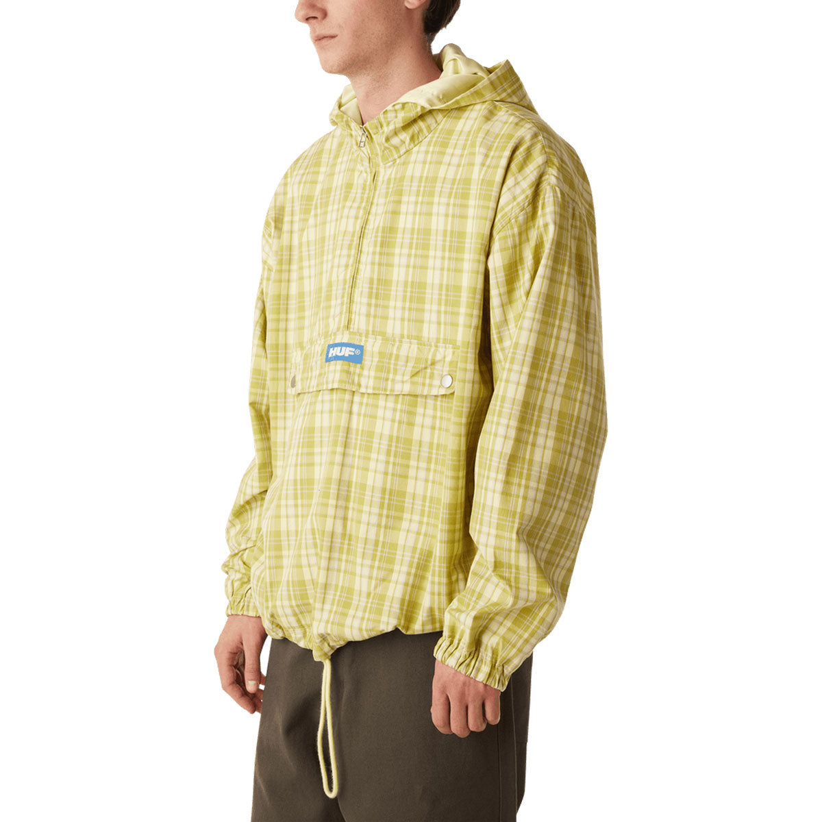 HUF Rivington Plaid Anorak Jacket - Tarragon image 5
