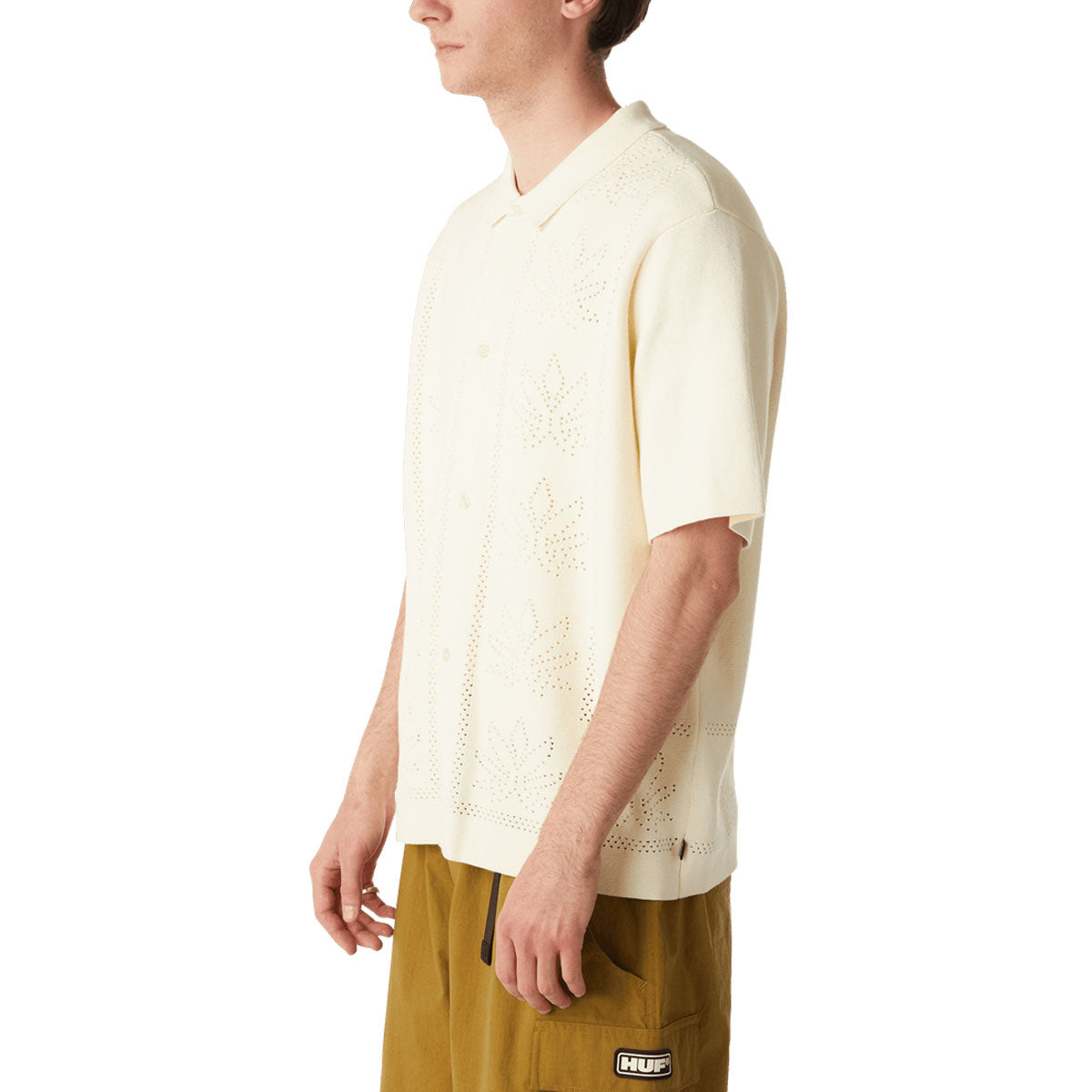 HUF Plantlife Perforated Knit Shirt - Natural image 5
