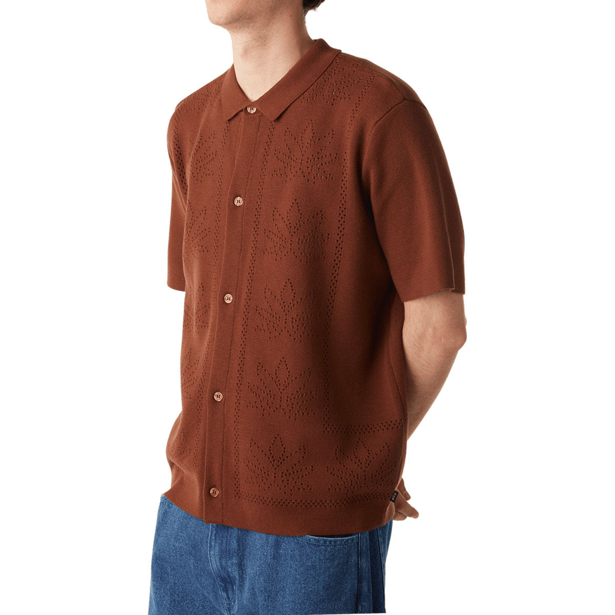 HUF Plantlife Perforated Knit Shirt - Sierra image 5