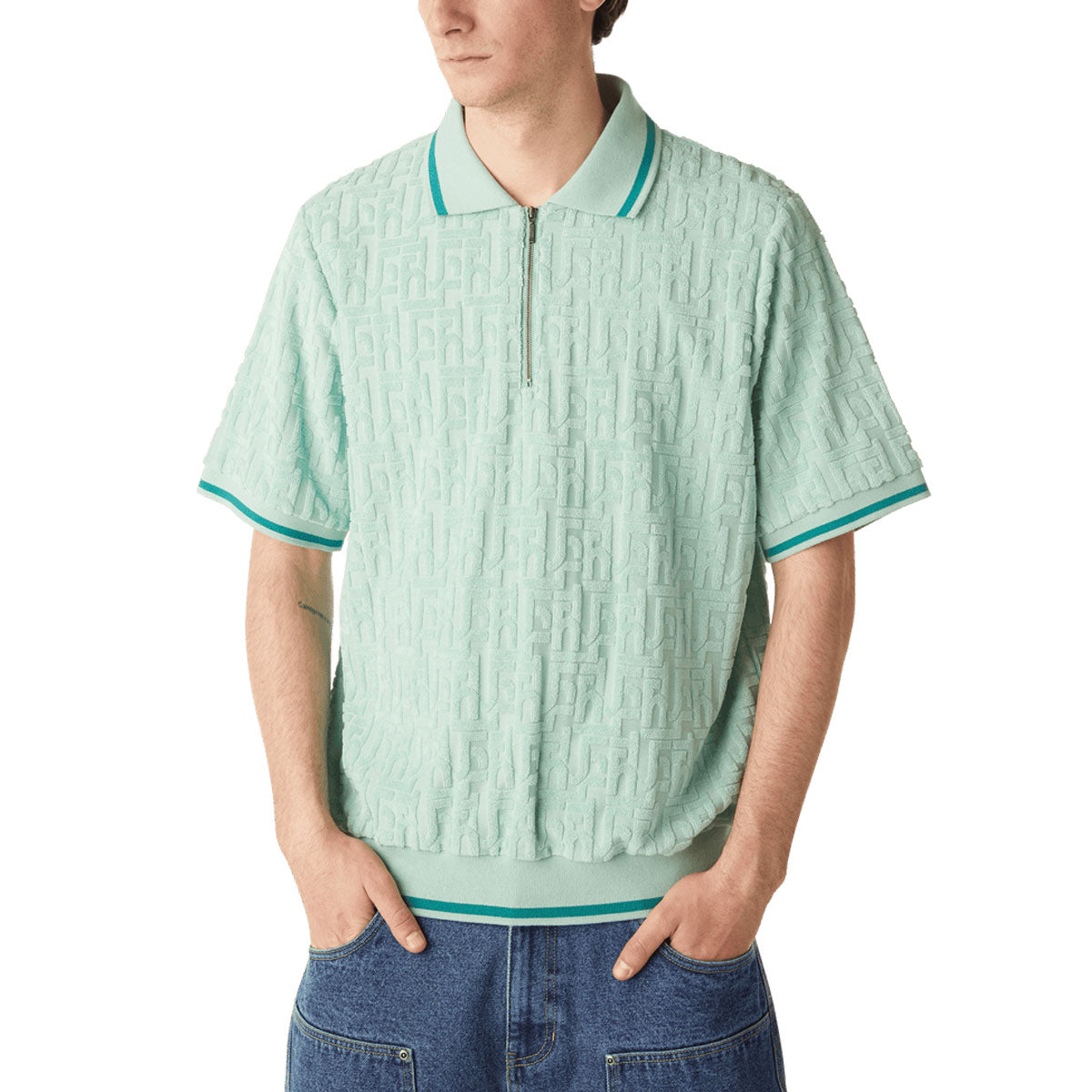 HUF Tether Jacquard Terry Shirt - Jade image 1