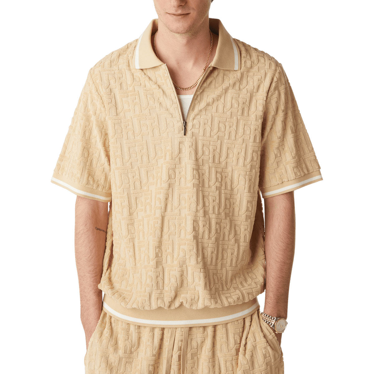 HUF Tether Jacquard Terry Shirt - Twill image 1