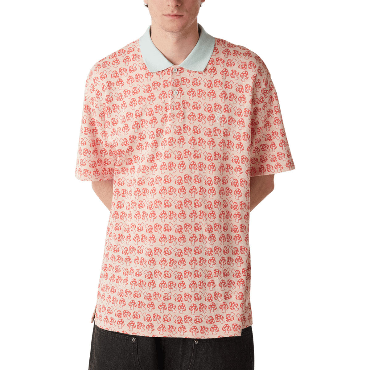 HUF Microdose Knit Polo Shirt - Red image 1