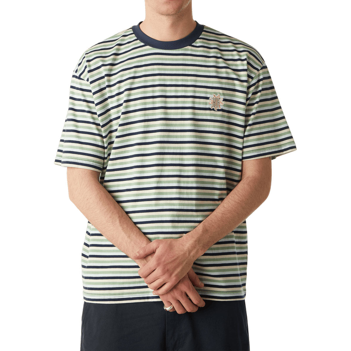 HUF Apollo Striped Knit Boxy T-Shirt - Blue image 2