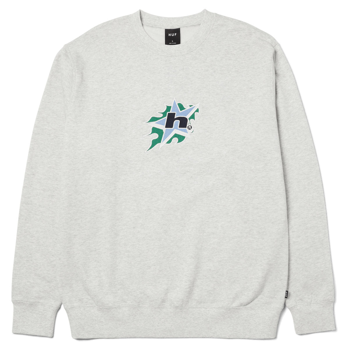 HUF H Bit Crewneck Sweatshirt - Ash image 1