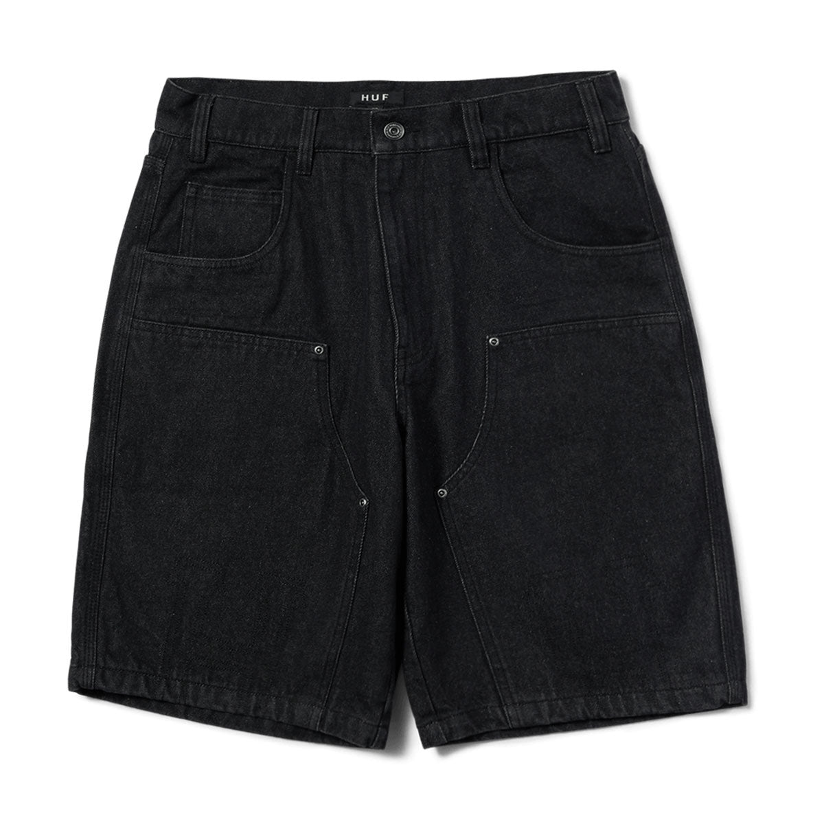 HUF Classic H Double Knee Denim Shorts - Black Denim image 1