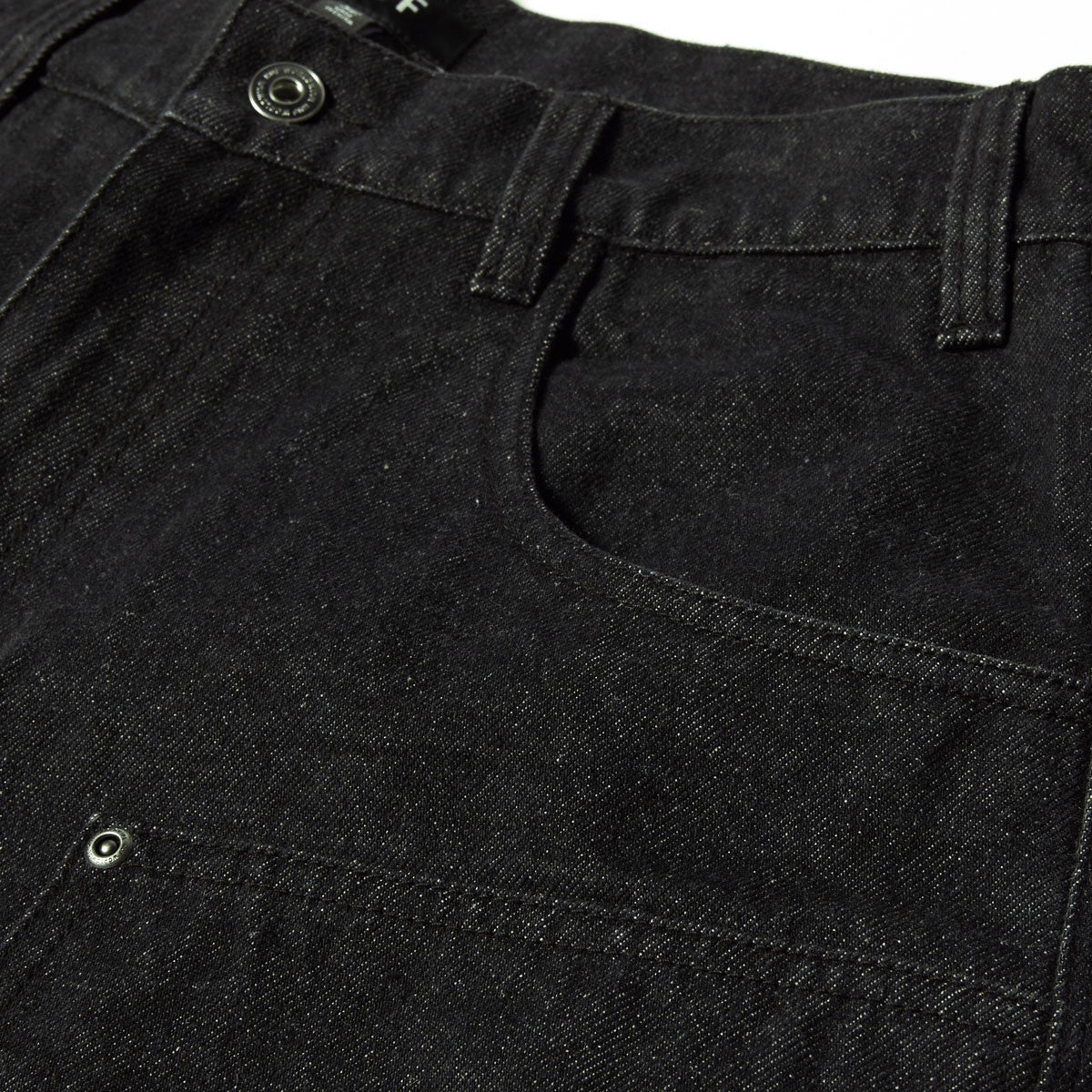 HUF Classic H Double Knee Denim Shorts - Black Denim image 5