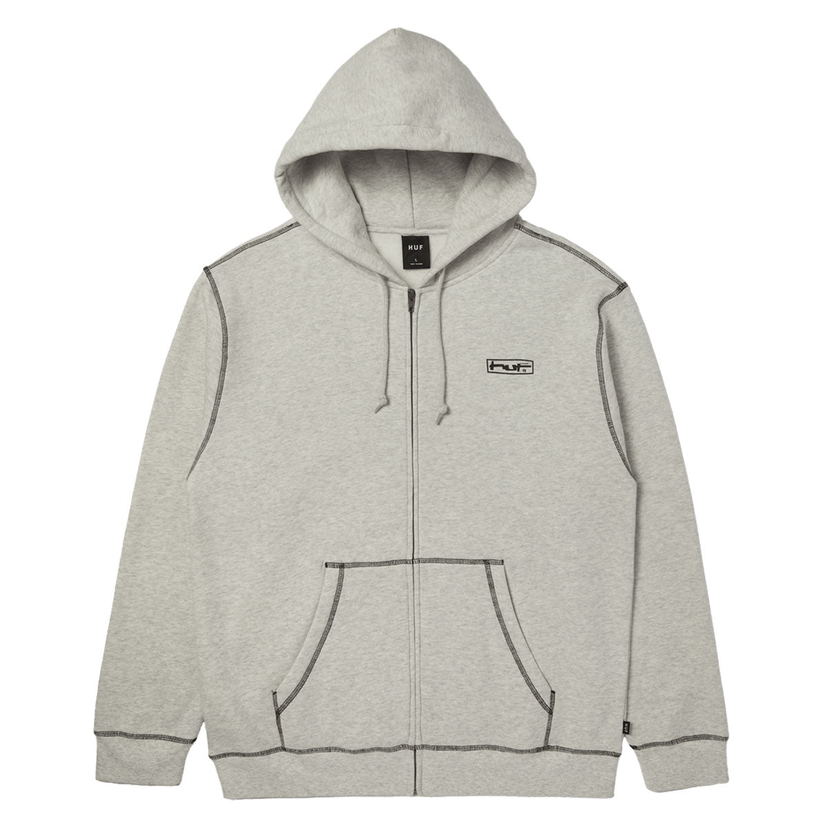HUF Stretch Zip Up Hoodie - Ash image 1
