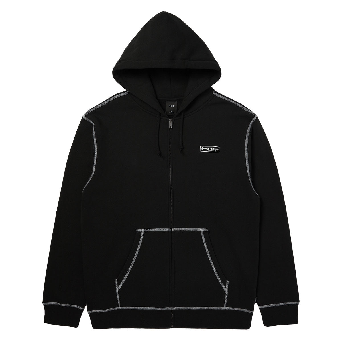 HUF Stretch Zip Up Hoodie - Black image 1