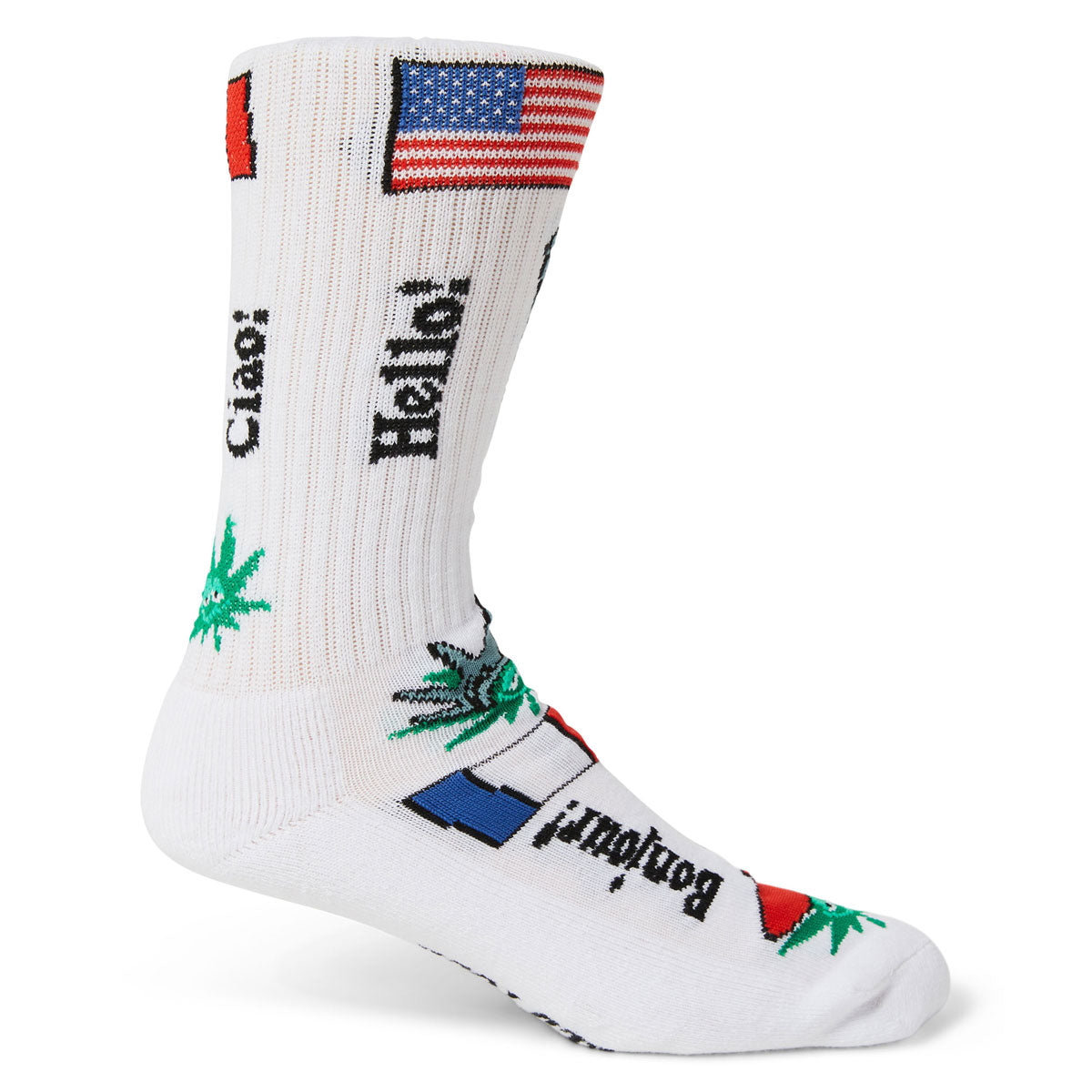 HUF Green Buddy Tourist Socks - White image 2