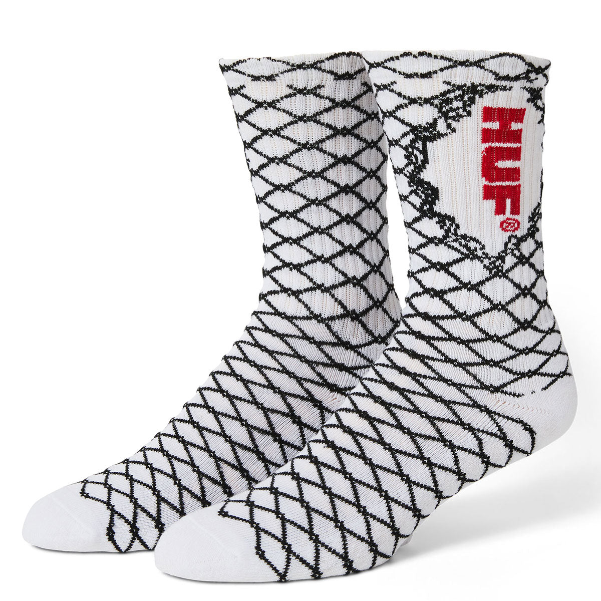 HUF Broken Fence Socks - White image 1